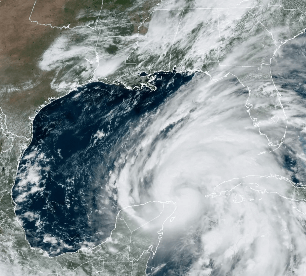 NOAA satellite picture of hurricane helene before it hit