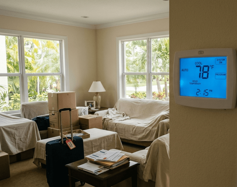 snowbirds setting their thermostat to 78 before leaving sarasota